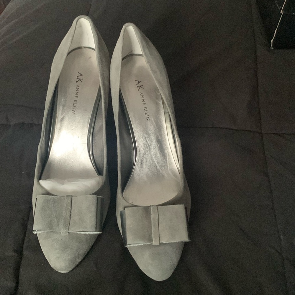 Grey suede 3 inch heel,  worn once with box.